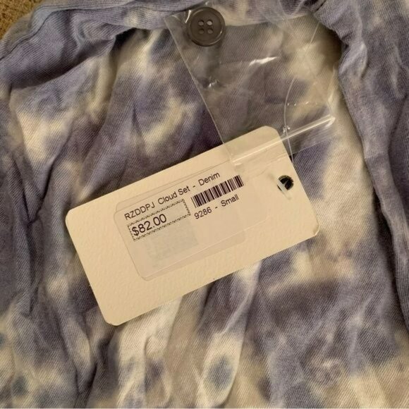 PJ salvage marine blue and white  1/2 sleeve button up Pajama top small NWTs - Picture 7 of 9